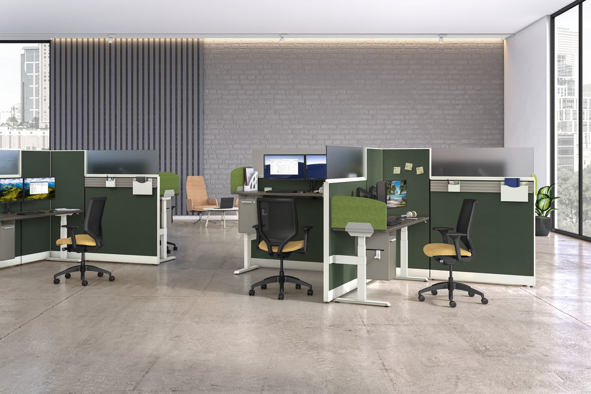 HON Accelerate systems in open office setting