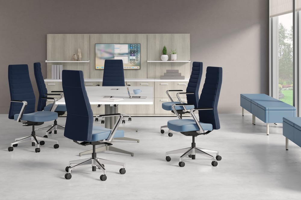 HON Cofi executive chairs, high back, at conference table