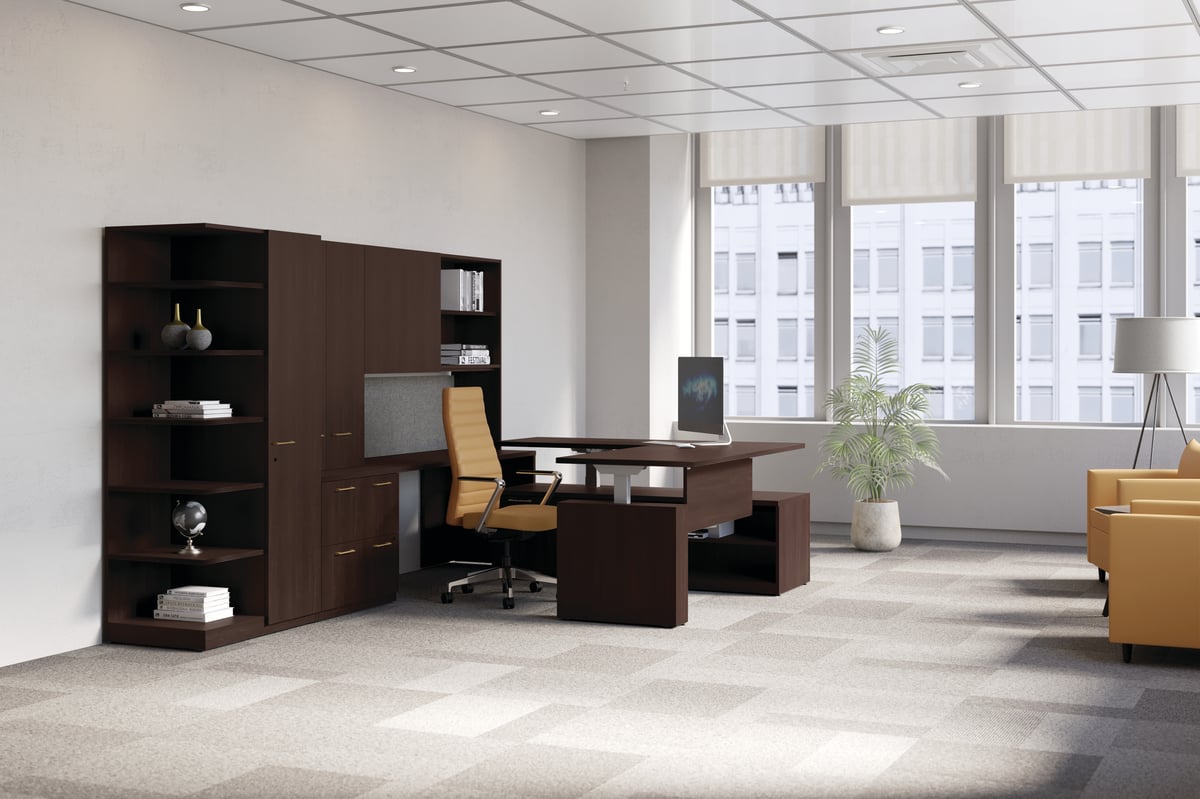 HON Concinnity, personal desk, deep brown