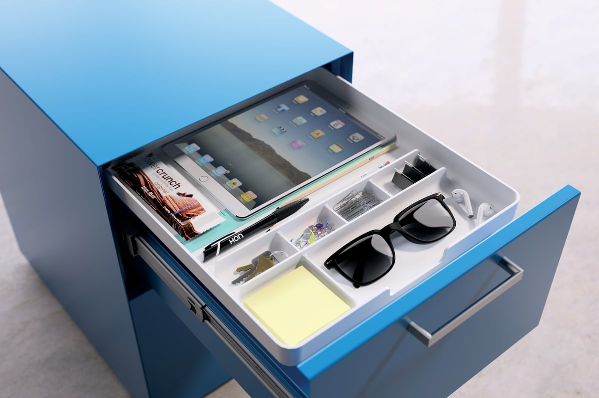 HON Fuse personal storage unit in blue
