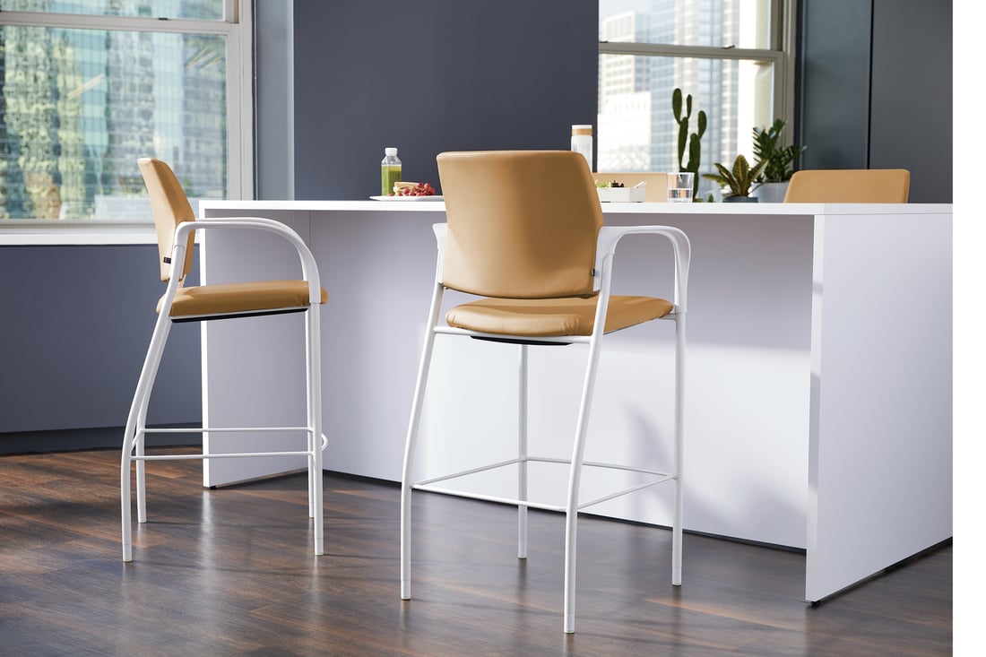HON Ignition stool-height chairs in yellow