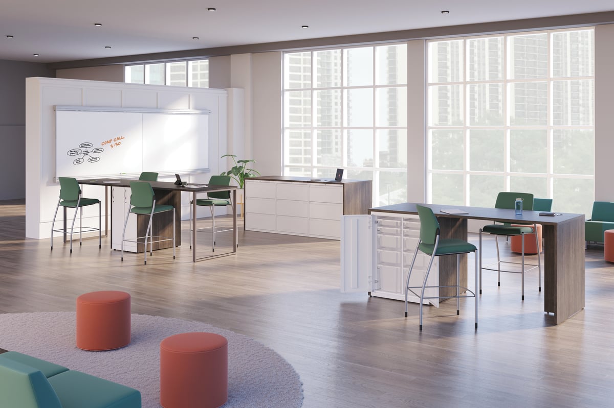 HON Storage Islands white cabinetry