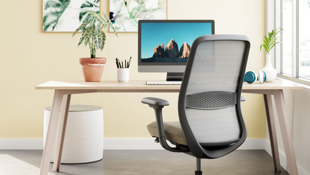 KIMBALL Eager chair in white with black trim