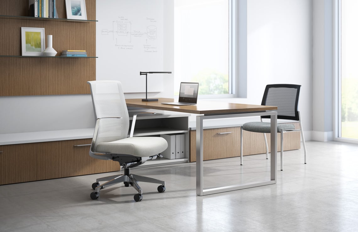 KIMBALL Joya chair in white in office setting