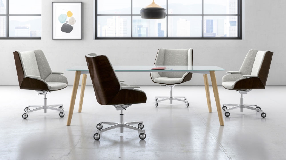 KIMBALL Theo mid-back chairs at conference table