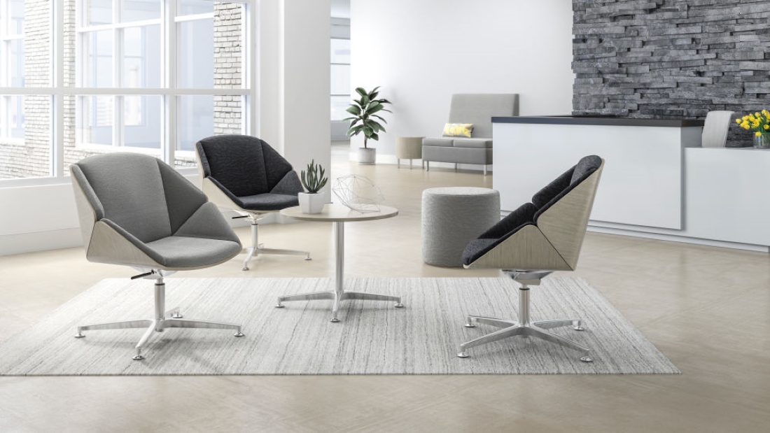 KIMBALL Theo mid-back chairs in office lounge area