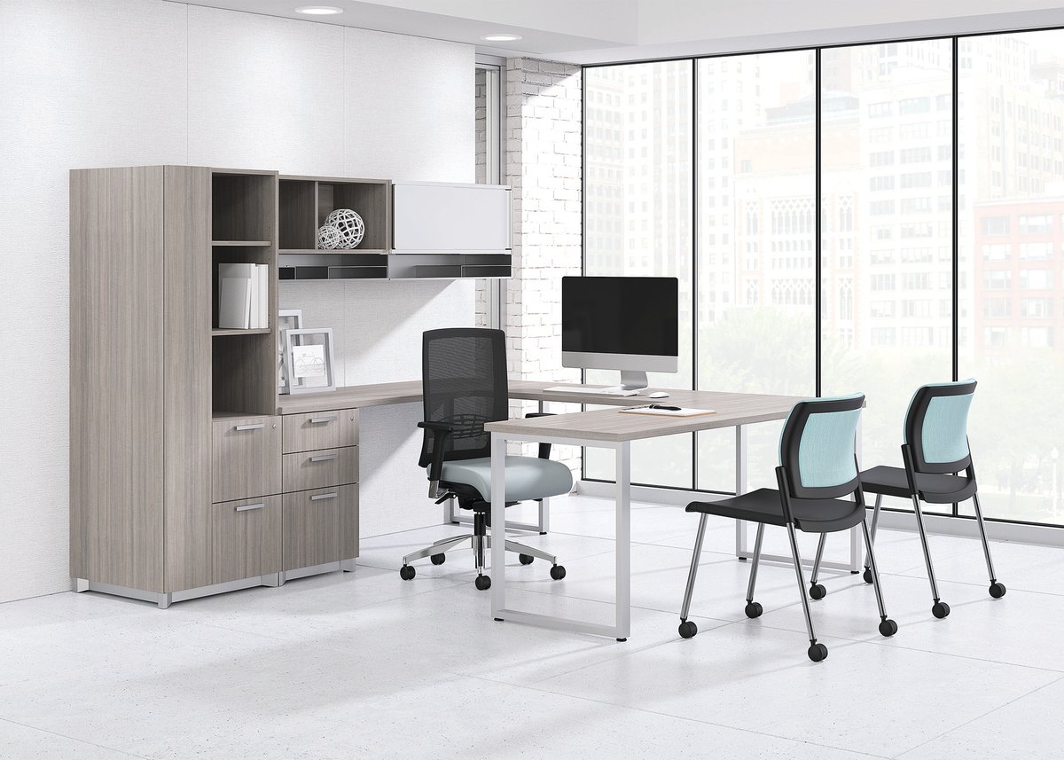 NATIONAL Epic desk, light tone, personal office