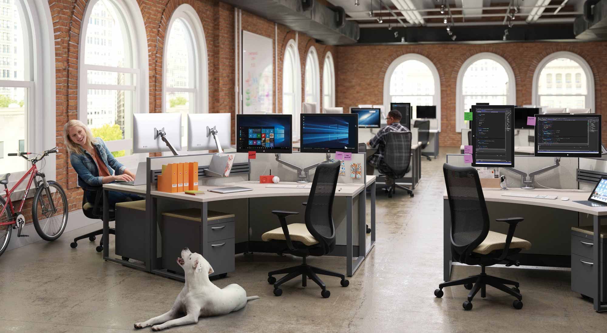 Furnish Your PA Office Workstations, Glass Walls, HON Furniture