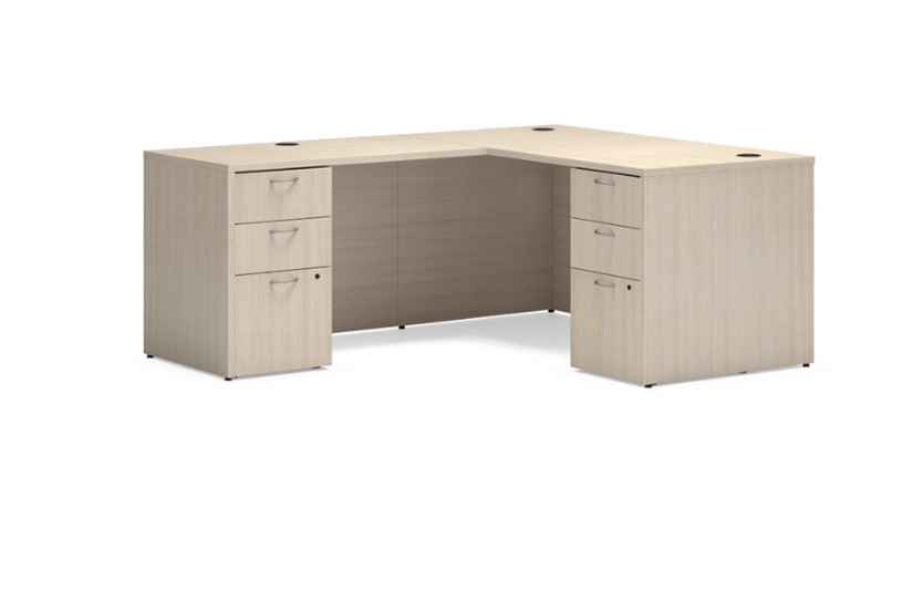 60 inch W x 72 D L desk with Dual Pedestals