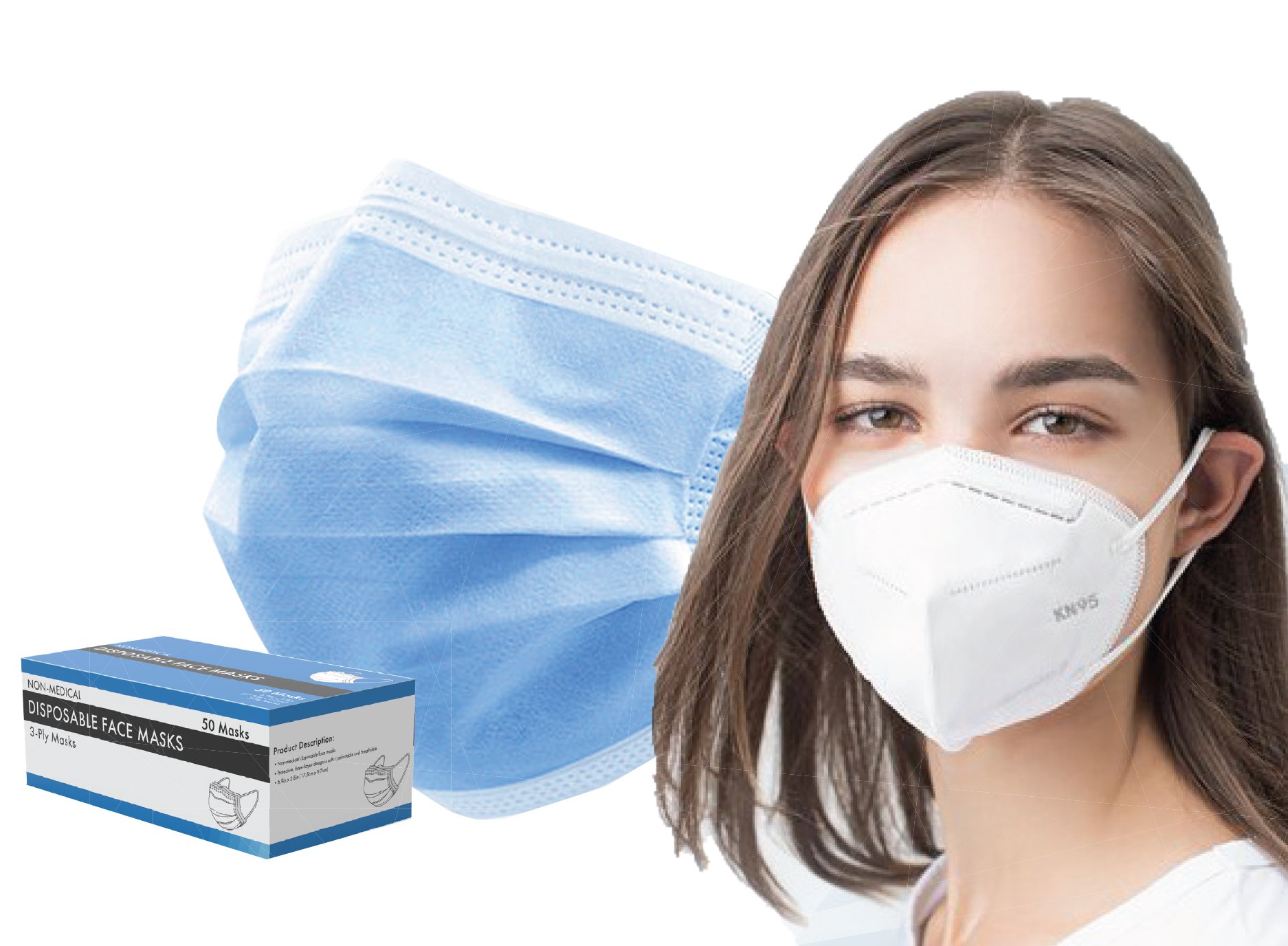 woman wearing disposable kn95 mask 