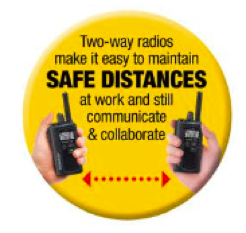 pin with two walkie talkies